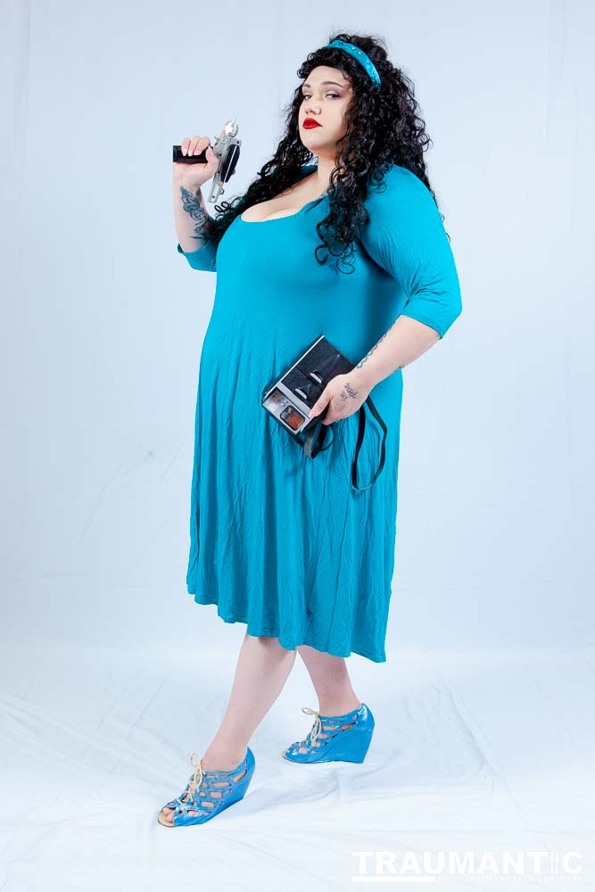 Dorian cosplaying as Deanna Troi from Star trek TNG.